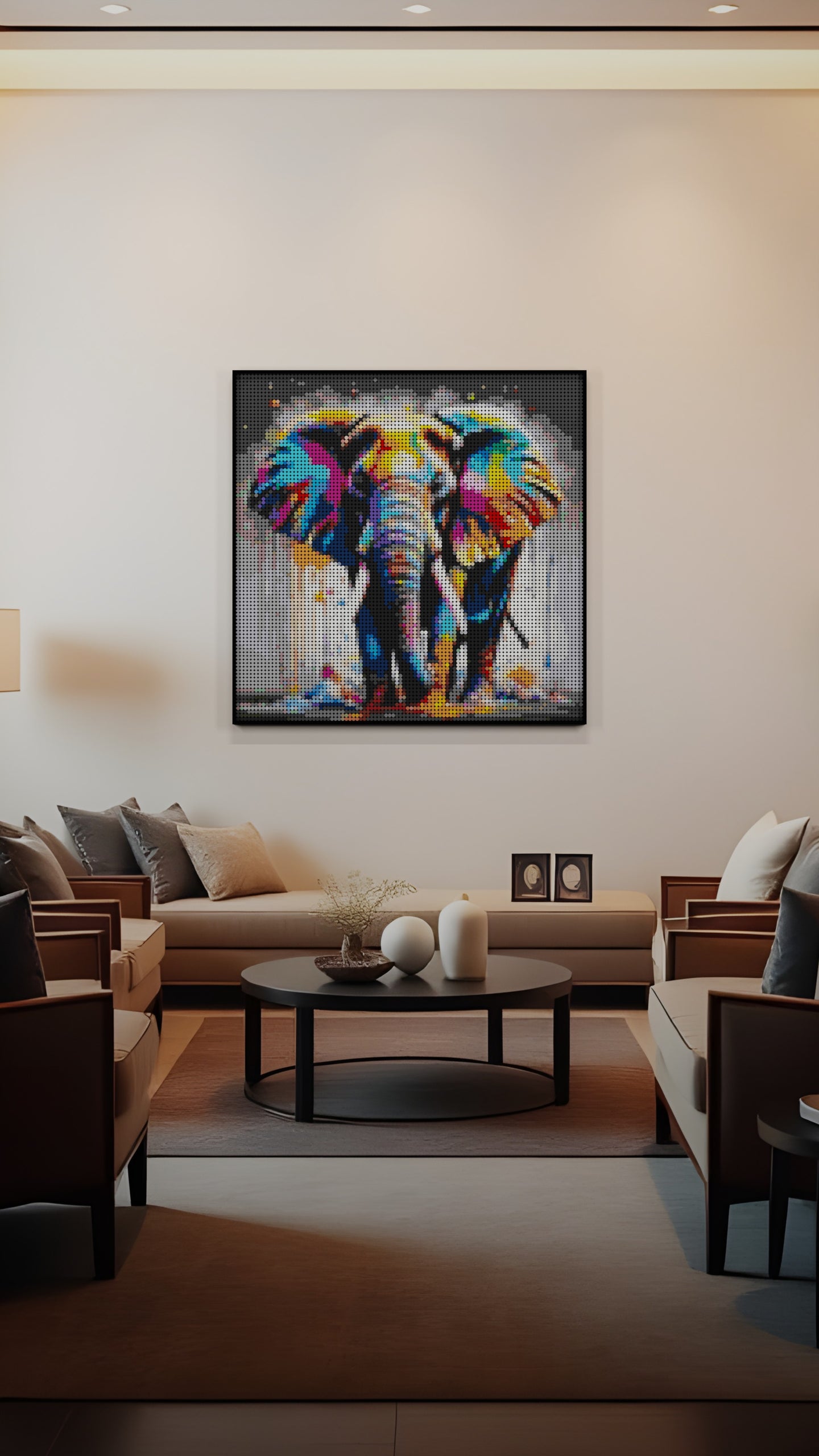 Majestic Giants LEGO® Style mosaic wall art made from colorful plastic bricks
